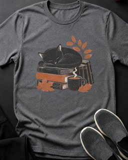 Cozy Reads Tee Gift For Cat Lover