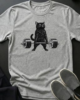 Deadlift Cat Tee Gift For Cat Lover