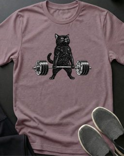 Deadlift Cat Tee Gift For Cat Lover