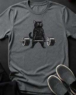 Deadlift Cat Tee Gift For Cat Lover