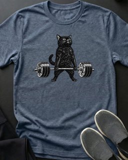 Deadlift Cat Tee Gift For Cat Lover