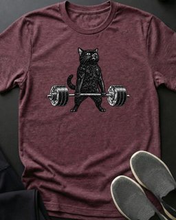 Deadlift Cat Tee Gift For Cat Lover