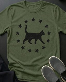 Freedom Stars Tee Gift For Cat Lover