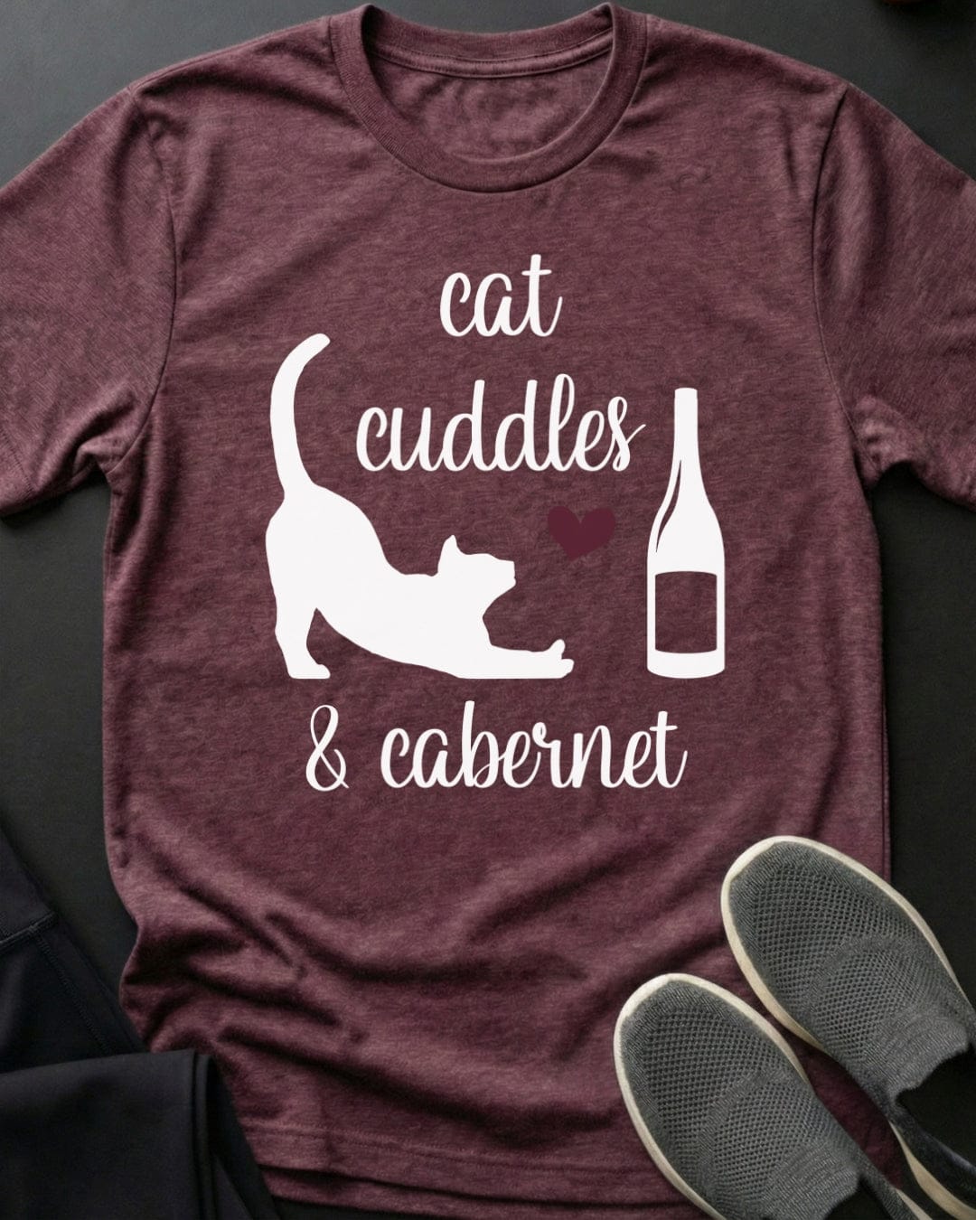 Cuddles And Cabernet Tee Gift For Cat Lover