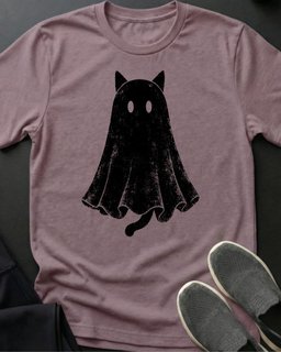 Ghost Cat Tee Gift For Cat Lover