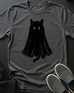 Ghost Cat Tee Gift For Cat Lover