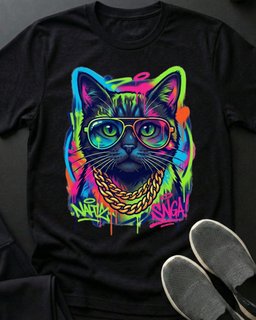 Midnight Cool Cat Tee Gift For Cat Lover