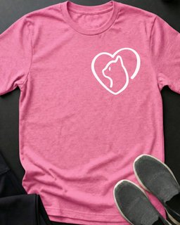 Kitty Heart Doodle Tee Gift For Cat Lover