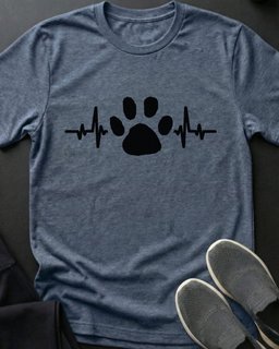 Heartbeat Paw Tee Gift For Cat Lover