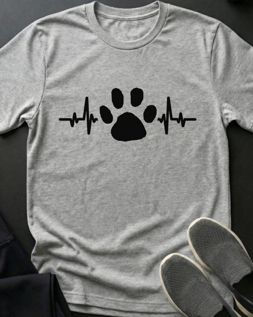 Heartbeat Paw Tee Gift For Cat Lover