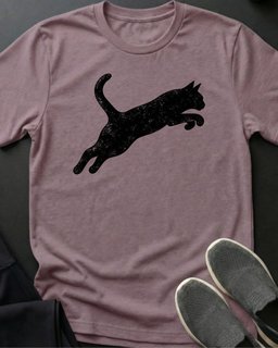 Leaping Cat Tee Gift For Cat Lover