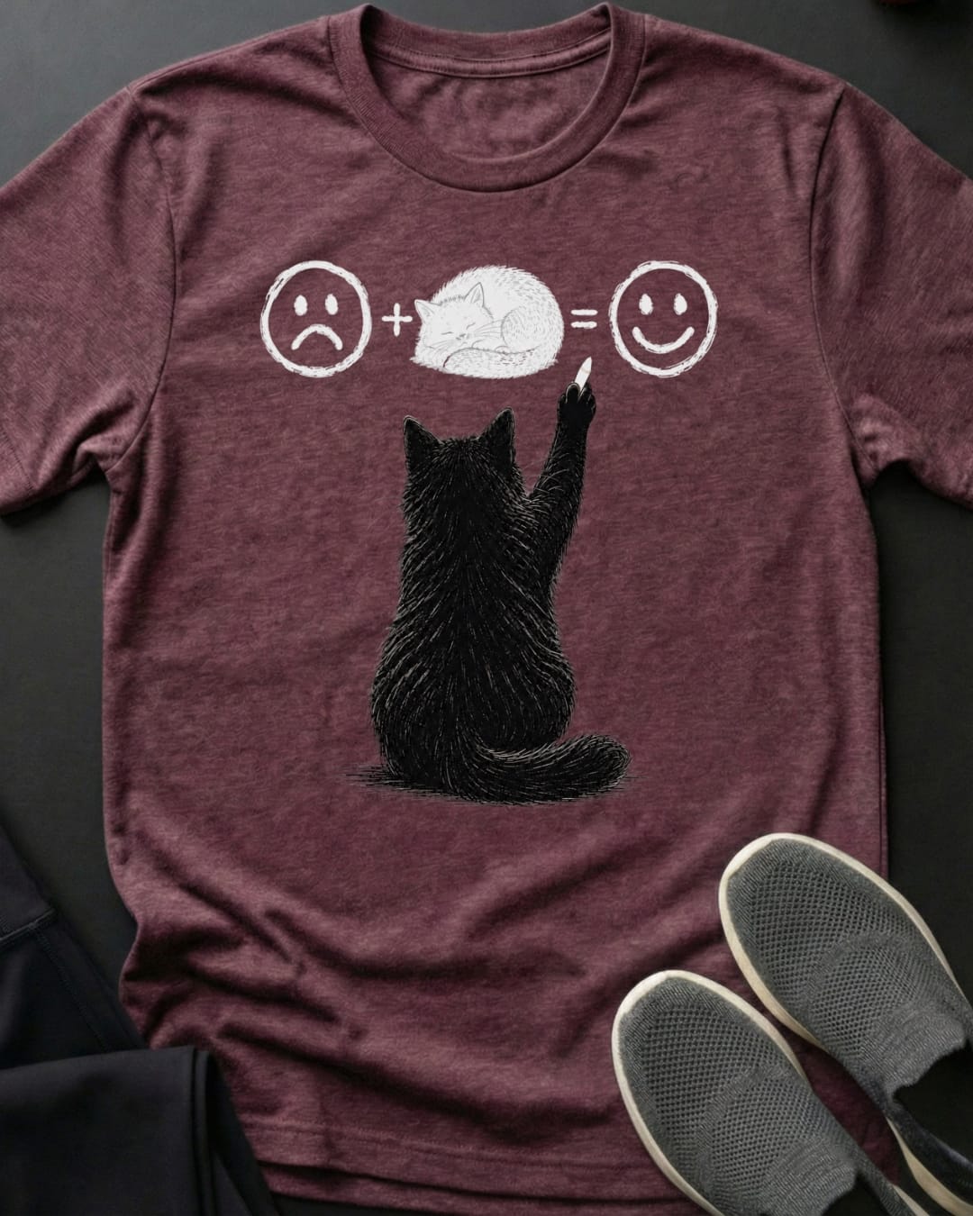 Happy Equation Tee Gift For Cat Lover