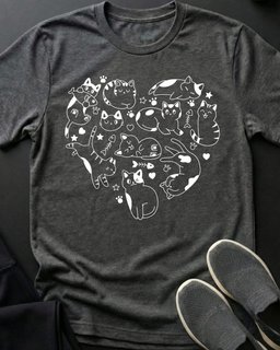 Kitty Heart Tee Gift For Cat Lover