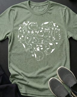 Kitty Heart Tee Gift For Cat Lover