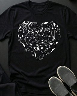 Kitty Heart Tee Gift For Cat Lover