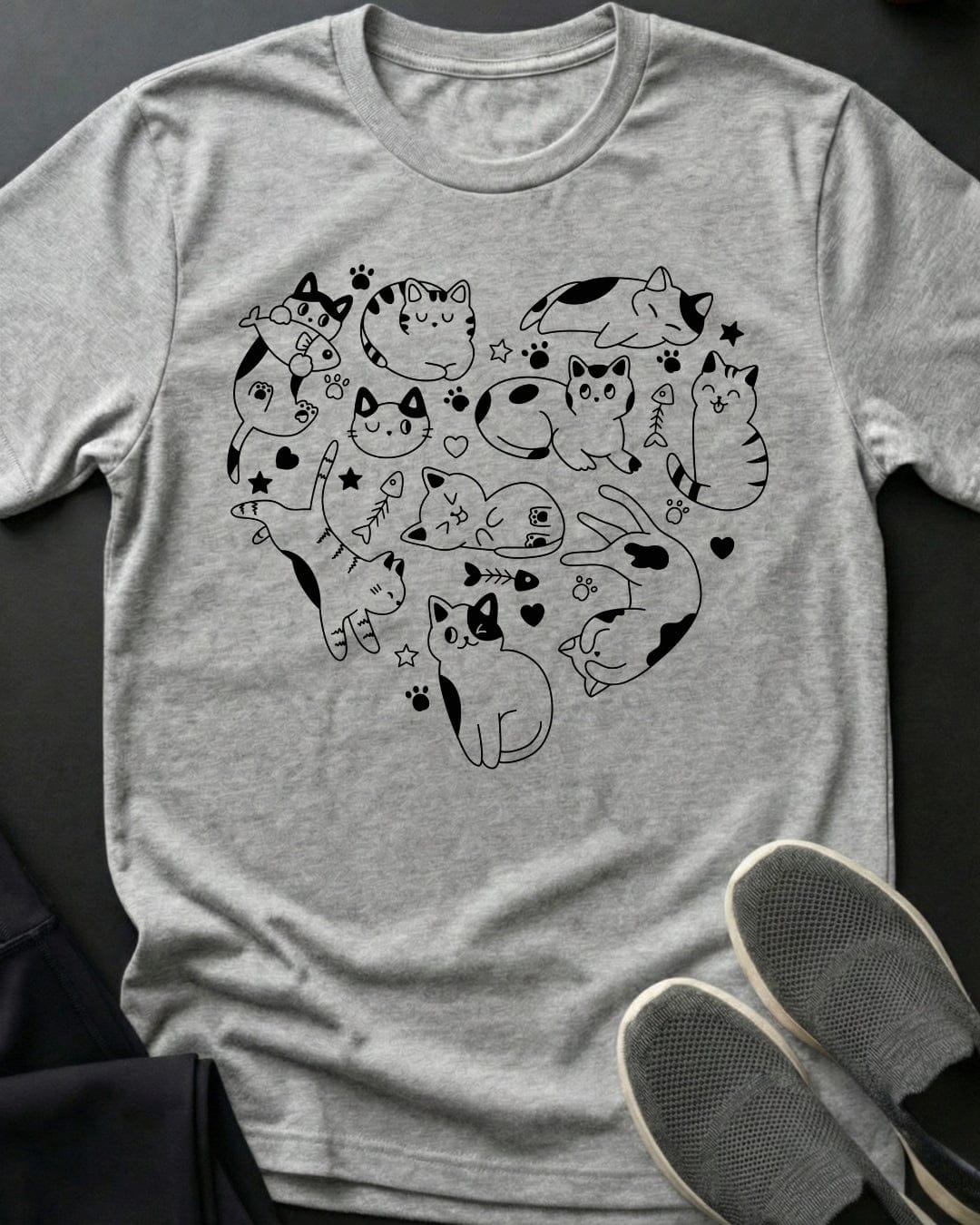 Kitty Heart Tee Gift For Cat Lover
