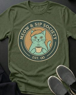 Meow And Sip Tee Gift For Cat Lover