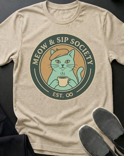 Meow And Sip Tee Gift For Cat Lover