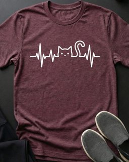 Heartbeat Tee Gift For Cat Lover