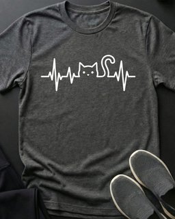 Heartbeat Tee Gift For Cat Lover
