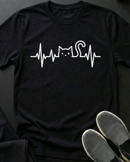 Heartbeat Tee Gift For Cat Lover