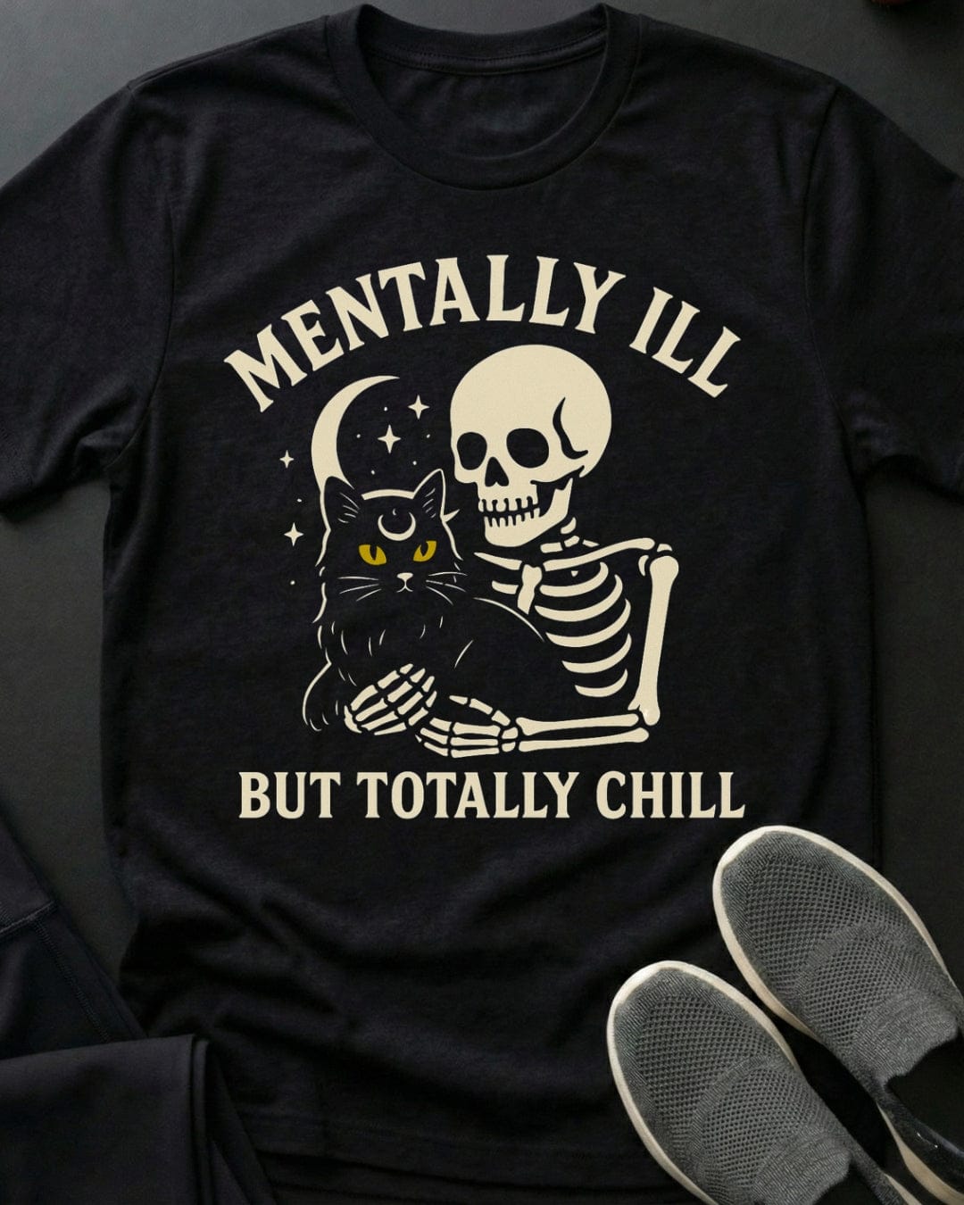 Mentally Ill Tee Gift For Cat Lover