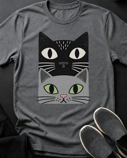 Grey Cat Stack Tee Gift For Cat Lover