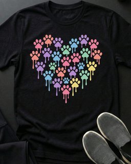 Paw Paints Tee Gift For Cat Lover
