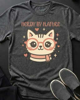 Nerdy By Nature Tee Gift For Cat Lover