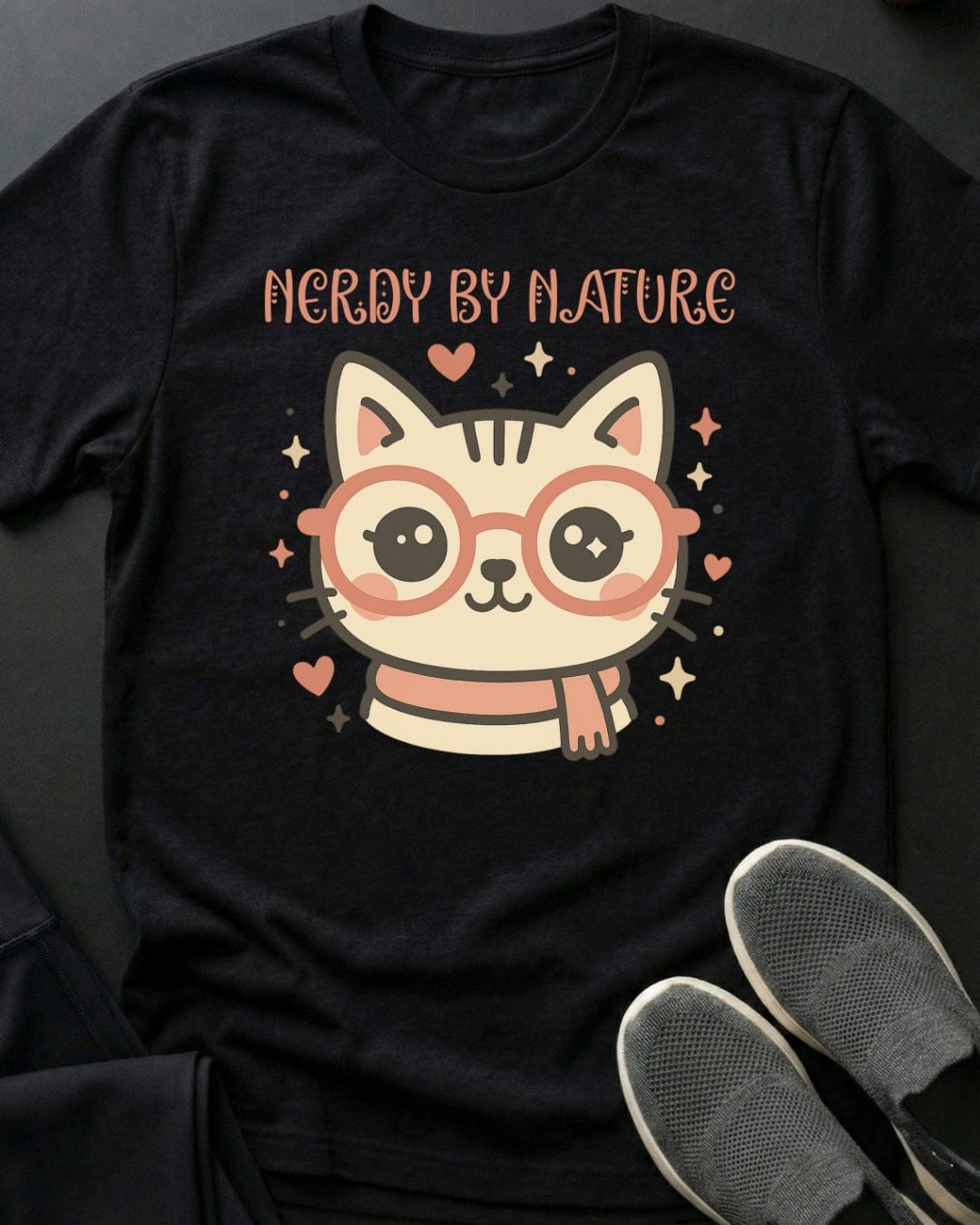 Nerdy By Nature Tee Gift For Cat Lover