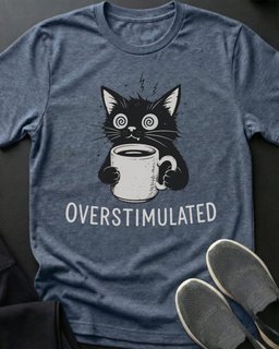 Overstimulated Tee Gift For Cat Lover