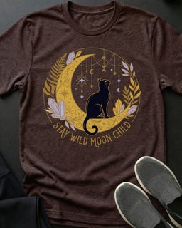 Moon Child Tee Gift For Cat Lover