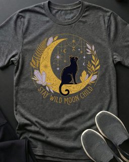 Moon Child Tee Gift For Cat Lover