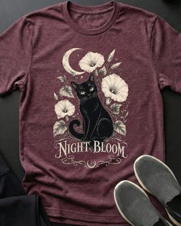 Night Bloom Tee Gift For Cat Lover