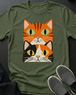 Orange And Calico Stack Tee Gift For Cat Lover
