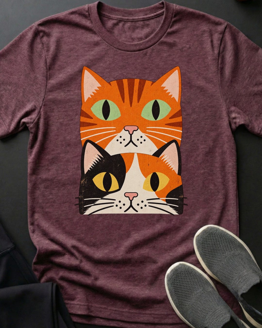 Orange And Calico Stack Tee Gift For Cat Lover