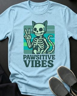 Pawsitive Vibes Tee Gift For Cat Lover