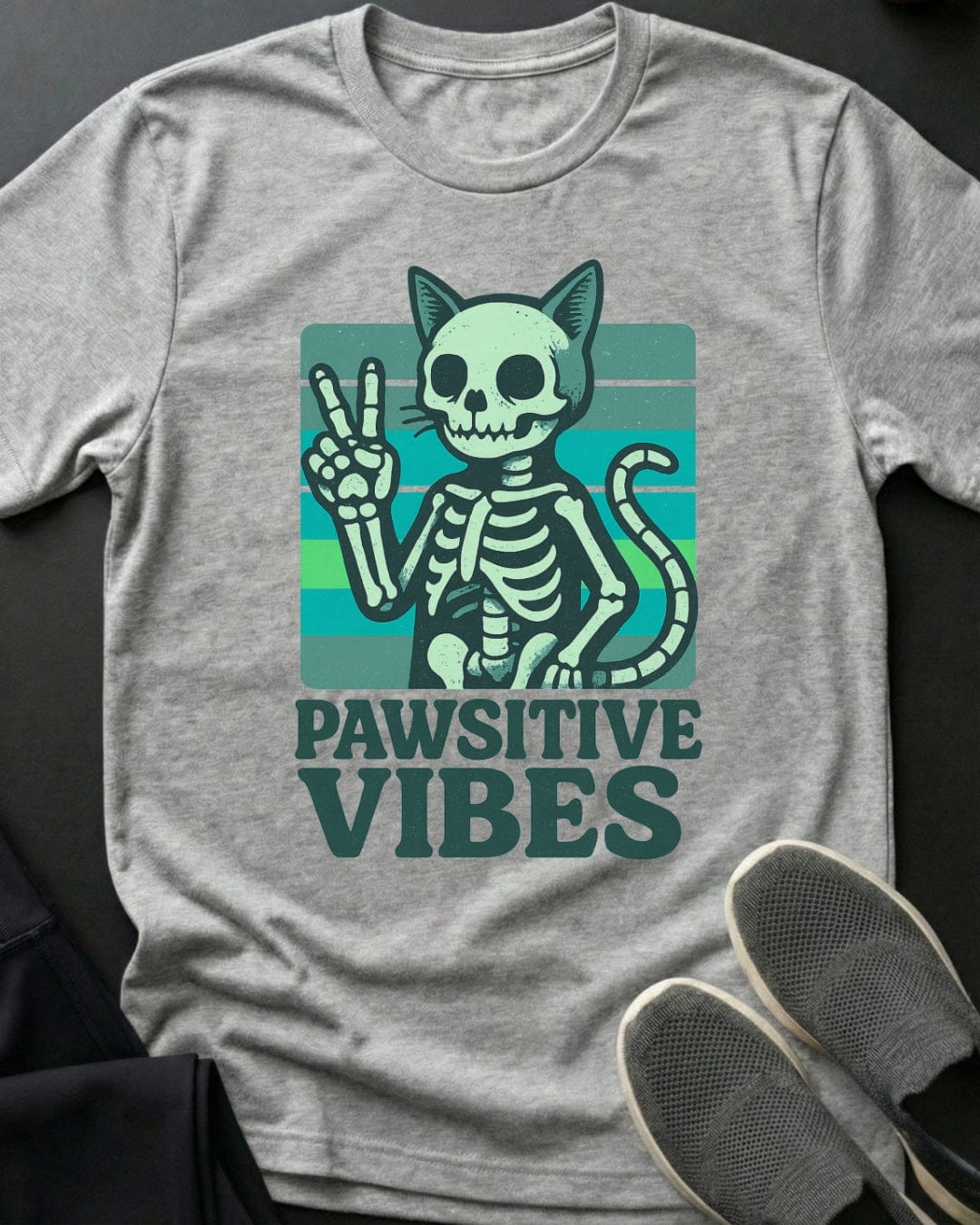 Pawsitive Vibes Tee Gift For Cat Lover