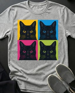 Pop Art Cat Tee Gift For Cat Lover
