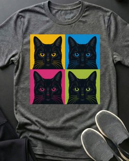 Pop Art Cat Tee Gift For Cat Lover