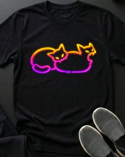 Neon Just Chillin Tee Gift For Cat Lover