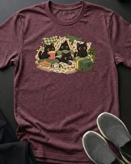 Movie Night Tee Gift For Cat Lover