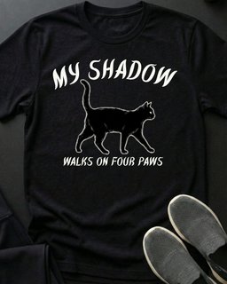 My Shadow Tee Gift For Cat Lover