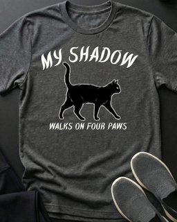 My Shadow Tee Gift For Cat Lover