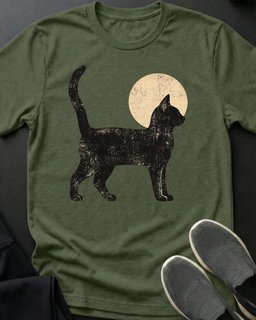 Moon Walk Cat Tee Gift For Cat Lover