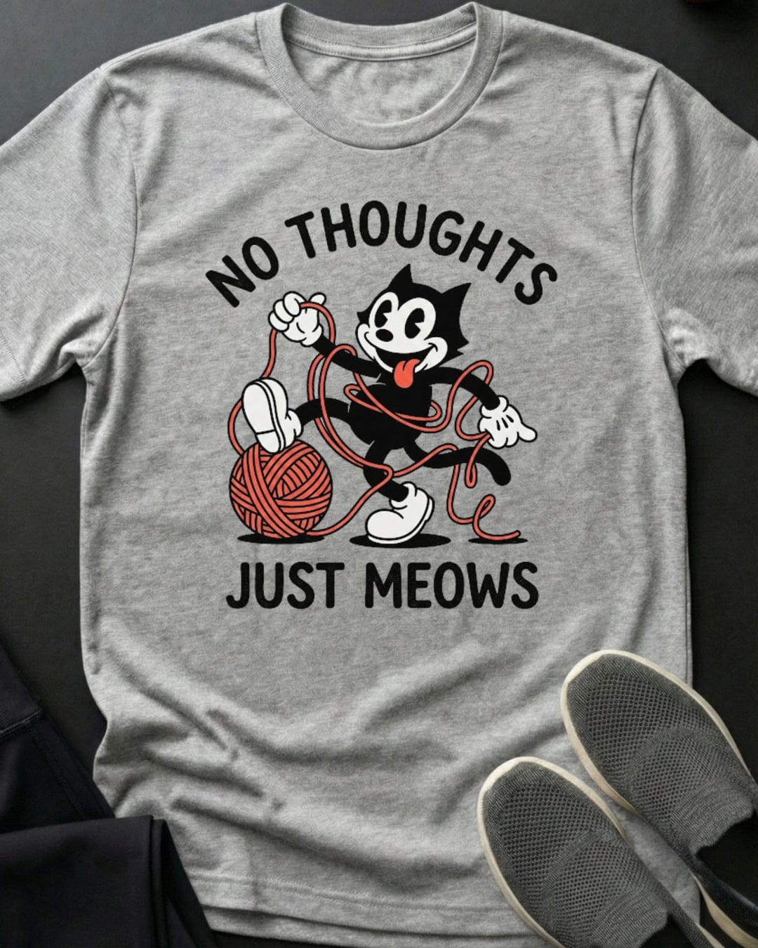 No Thought Tee Gift For Cat Lover
