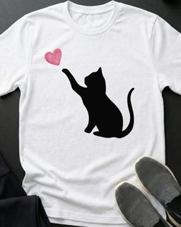 Playful Heart Tee Gift For Cat Lover