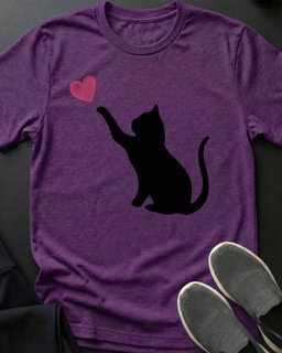 Playful Heart Tee Gift For Cat Lover
