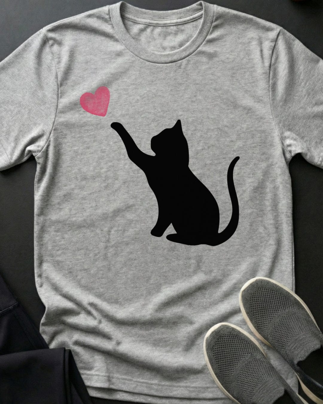 Playful Heart Tee Gift For Cat Lover