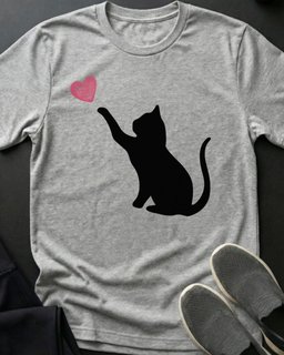 Playful Heart Tee Gift For Cat Lover